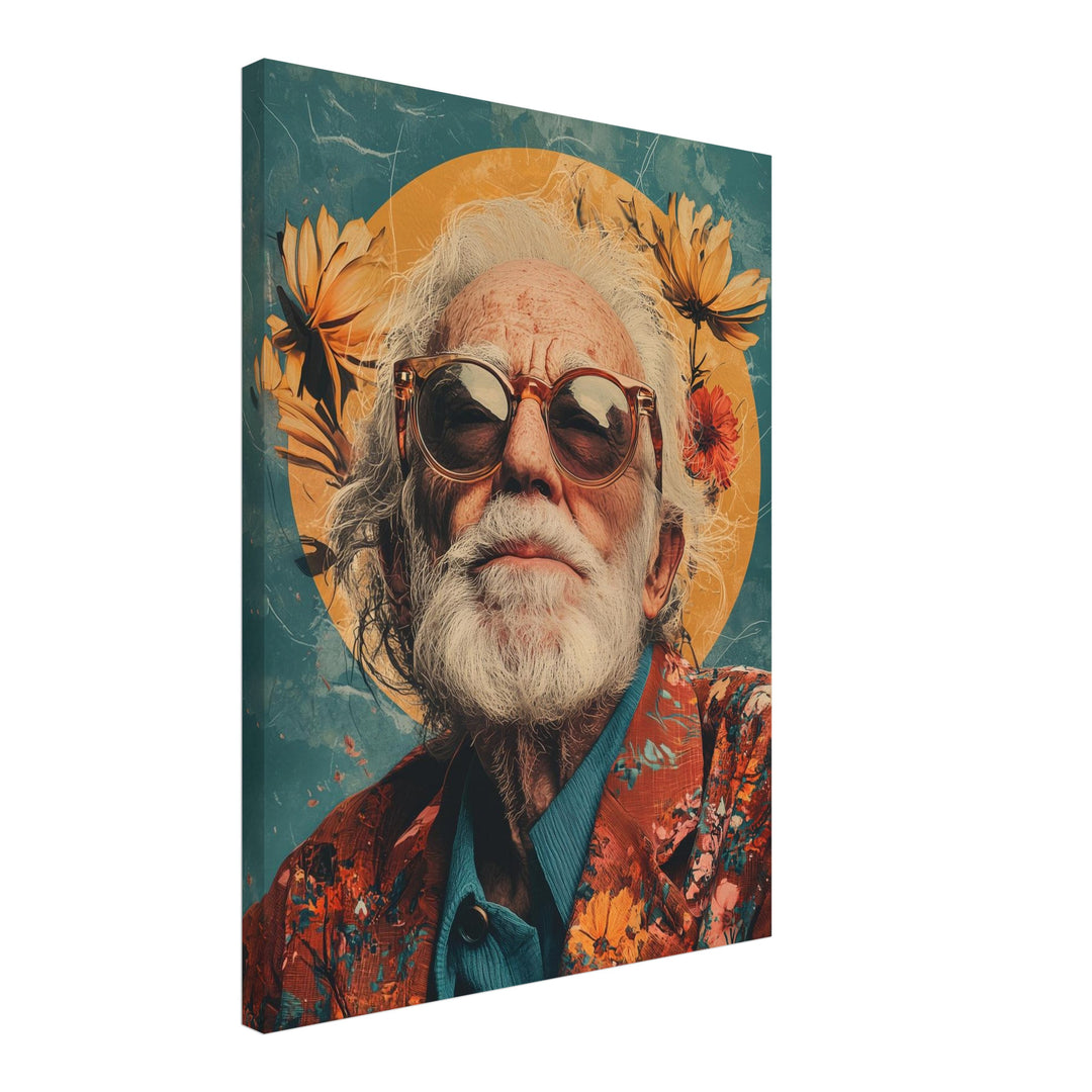 Sommerlicher Weiser Leinwand Vintage – Leinwand auf Holzrahmen – Ansicht 2