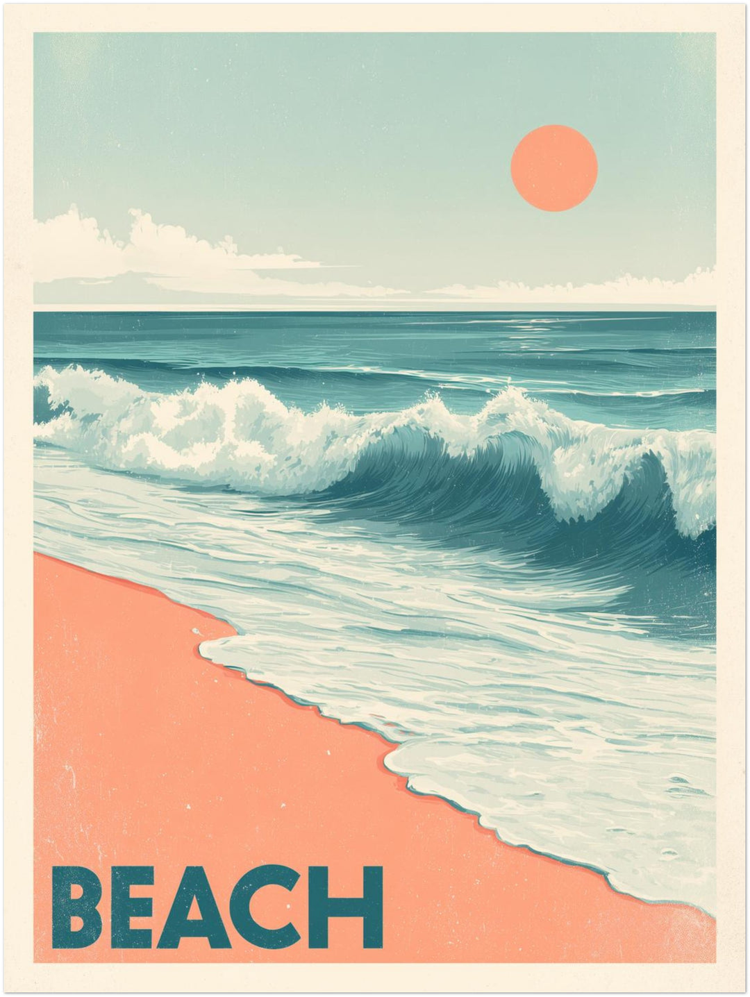 Sonnenuntergang am Strand Vintage – Wandkunst
