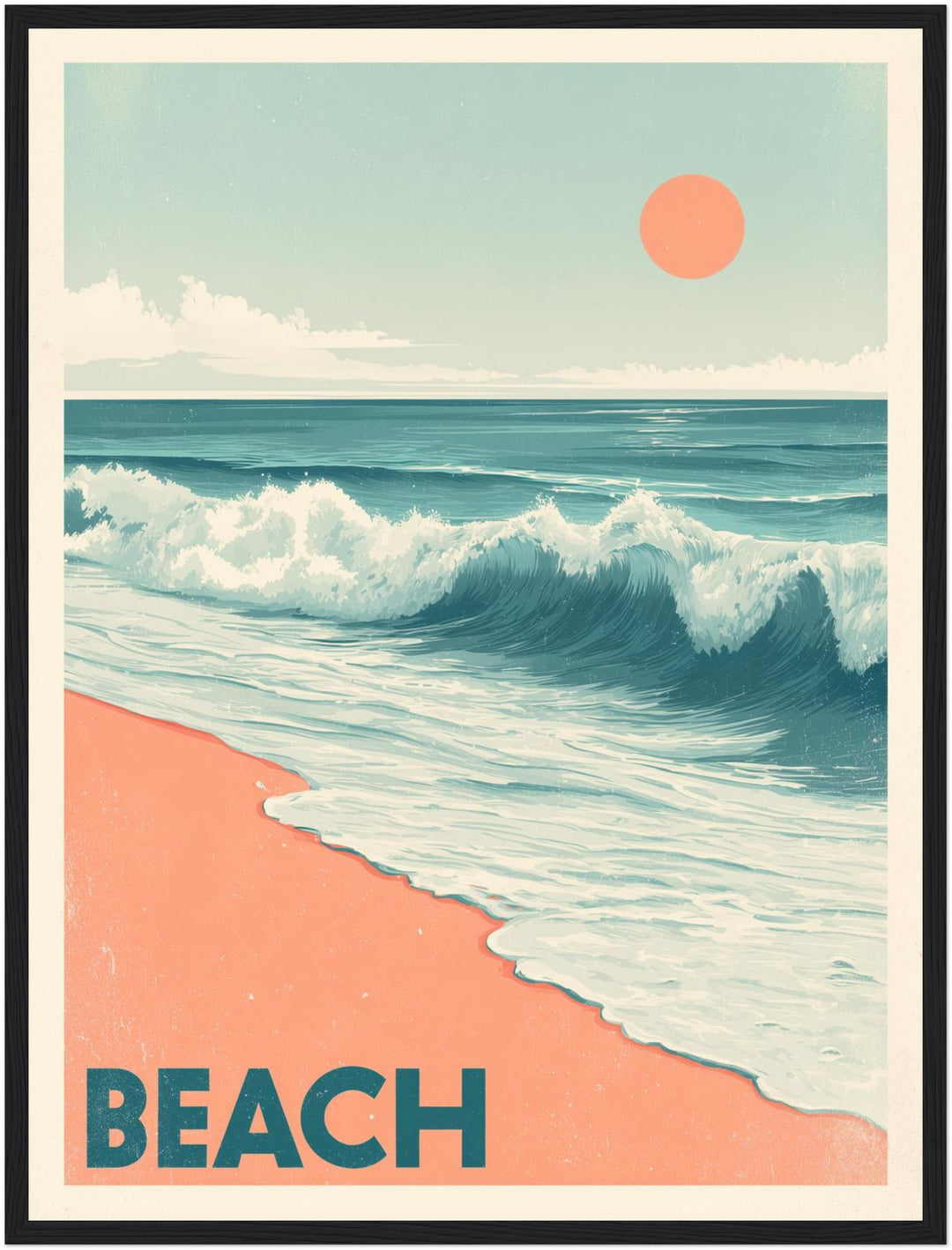 Sonnenuntergang am Strand Poster Vintage – mattes Kunstdruck-Papier – Ansicht 6