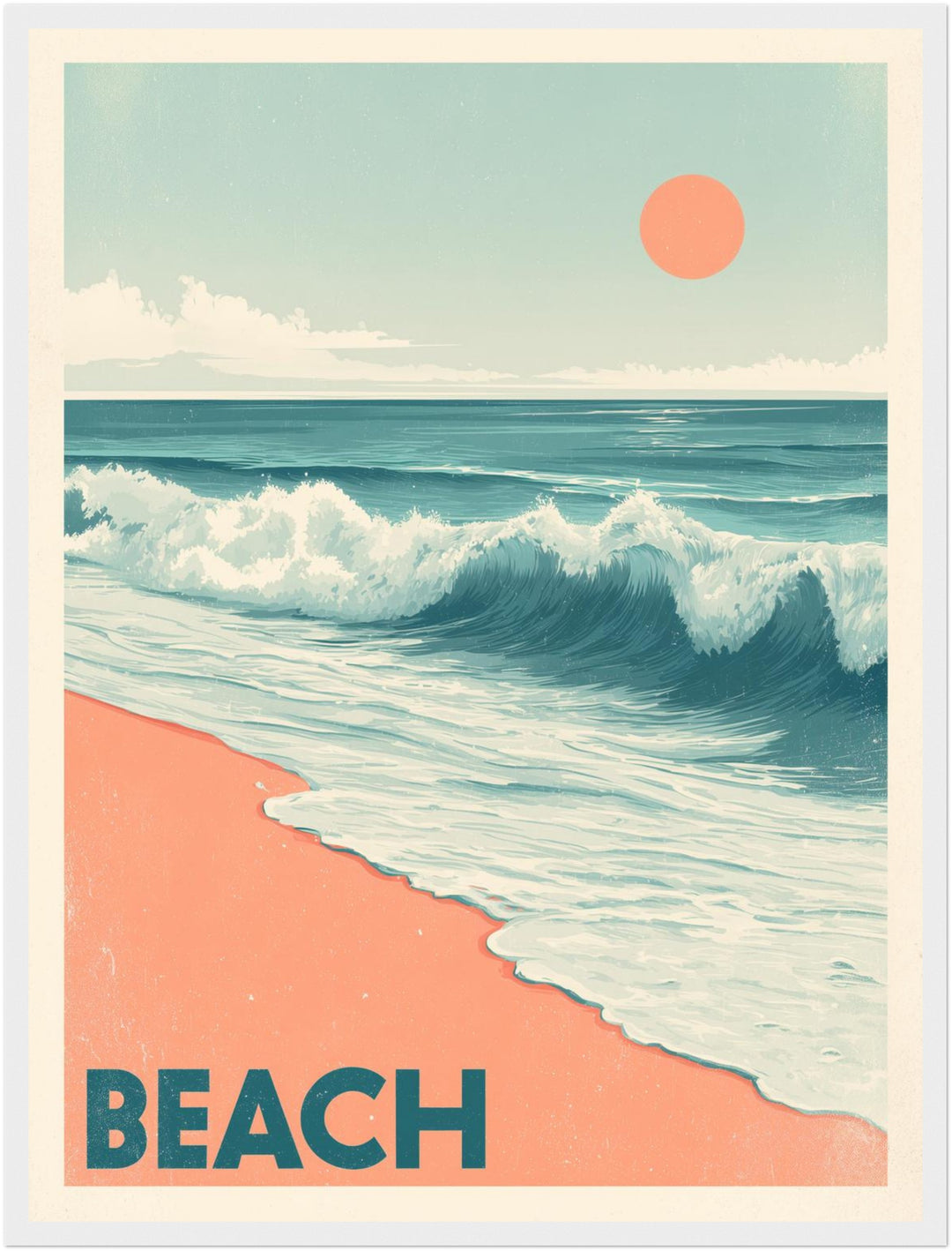 Sonnenuntergang am Strand Poster Vintage – mattes Kunstdruck-Papier – Ansicht 5