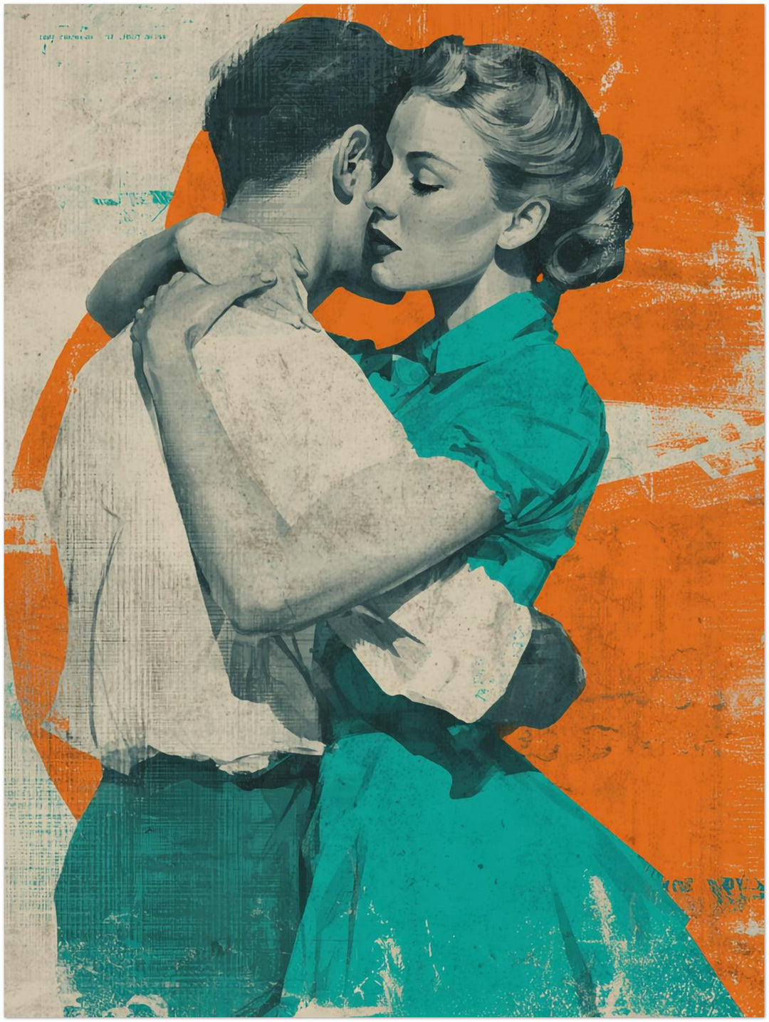Tanzendes Paar Vintage – Wandkunst