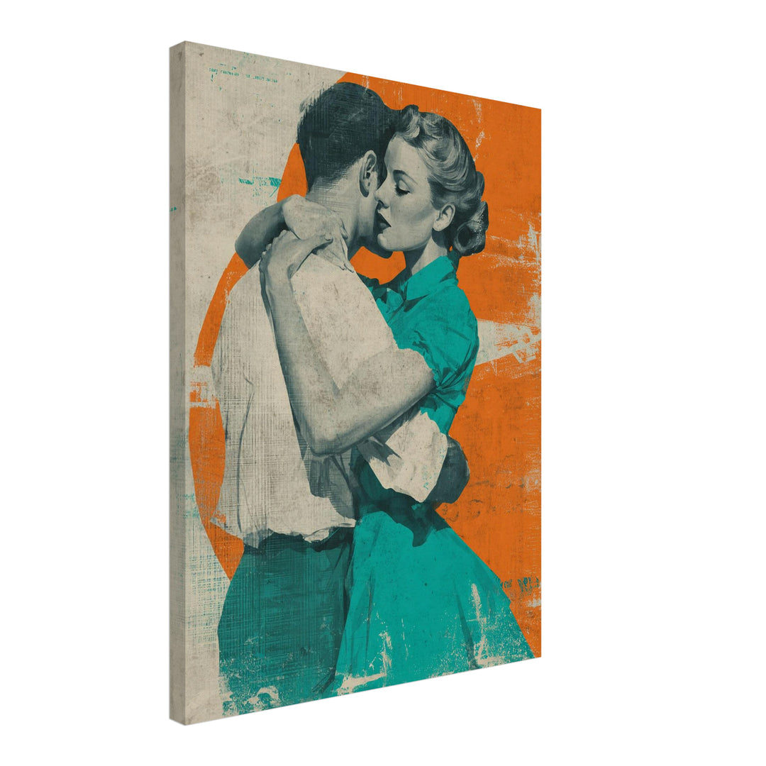 Tanzendes Paar Leinwandbild Vintage – Leinwand auf Holzrahmen – Ansicht 2