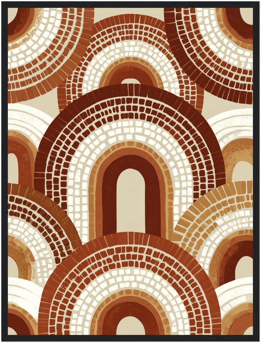 Bögen aus Terrakotta-Mosaik Poster – Schwarzer Rahmen – Produktfoto