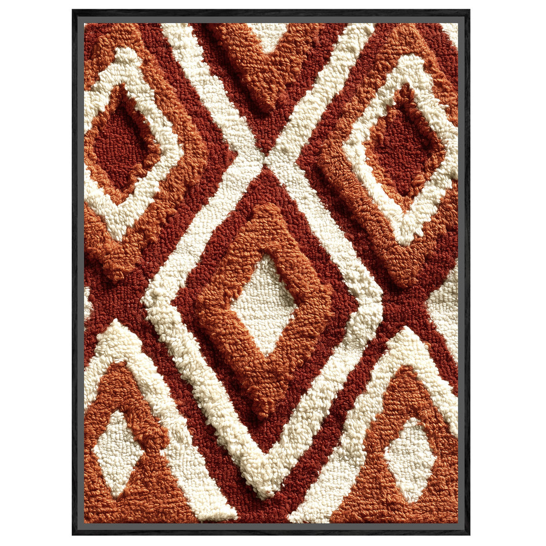 Terrakotta Rautenweben Vintage Leinwandbild – Leinwandbild