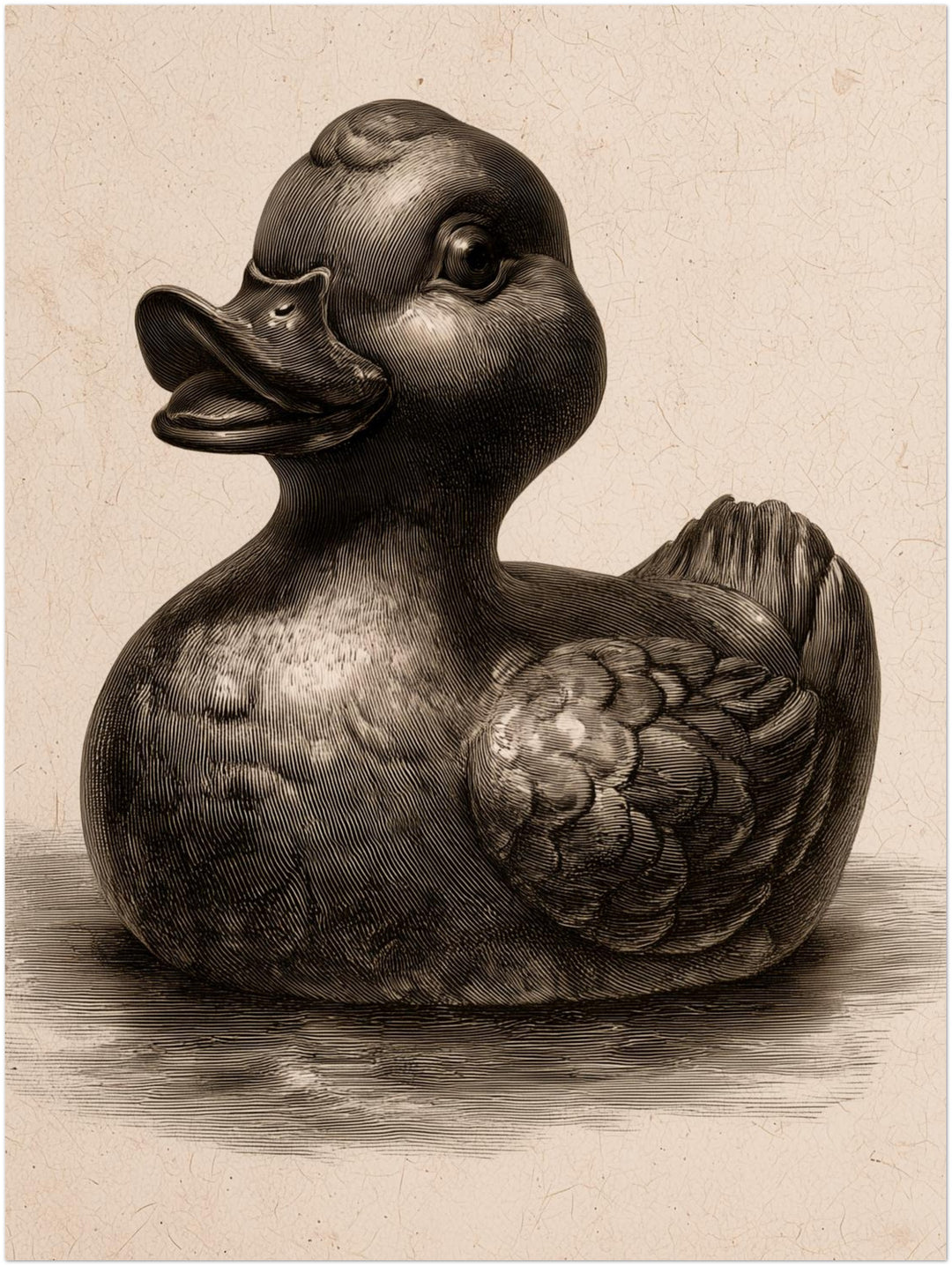 Vintage Badeente Kupferstich Poster – Ohne Rahmen – Produktfoto
