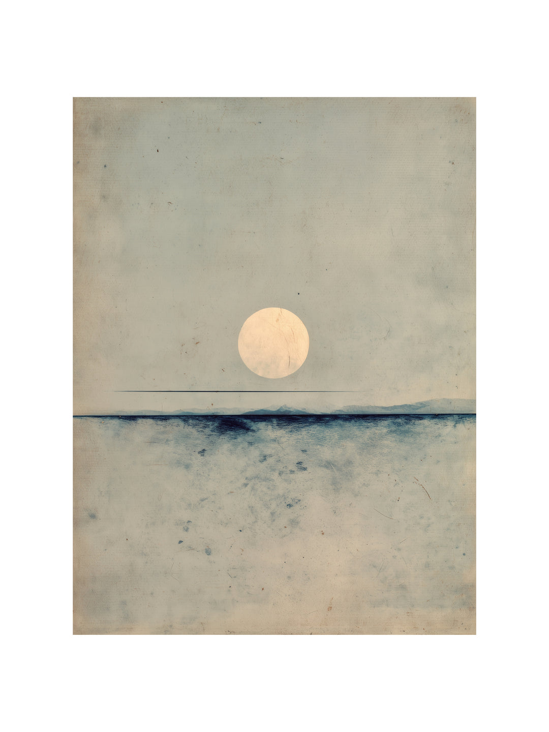 Vollmond über dem Meer Zen – Wandkunst