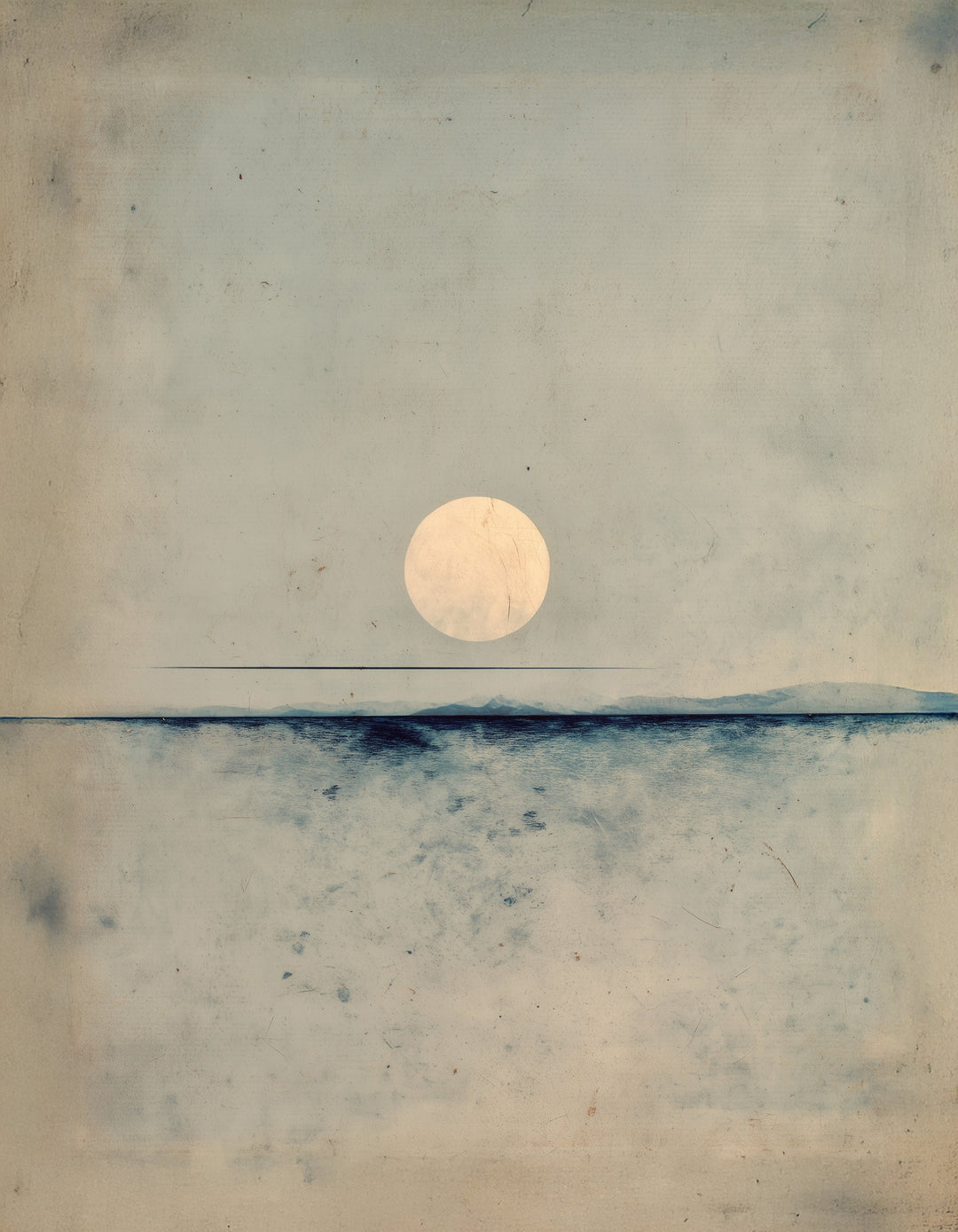Vollmond über dem Meer Zen – Wandkunst