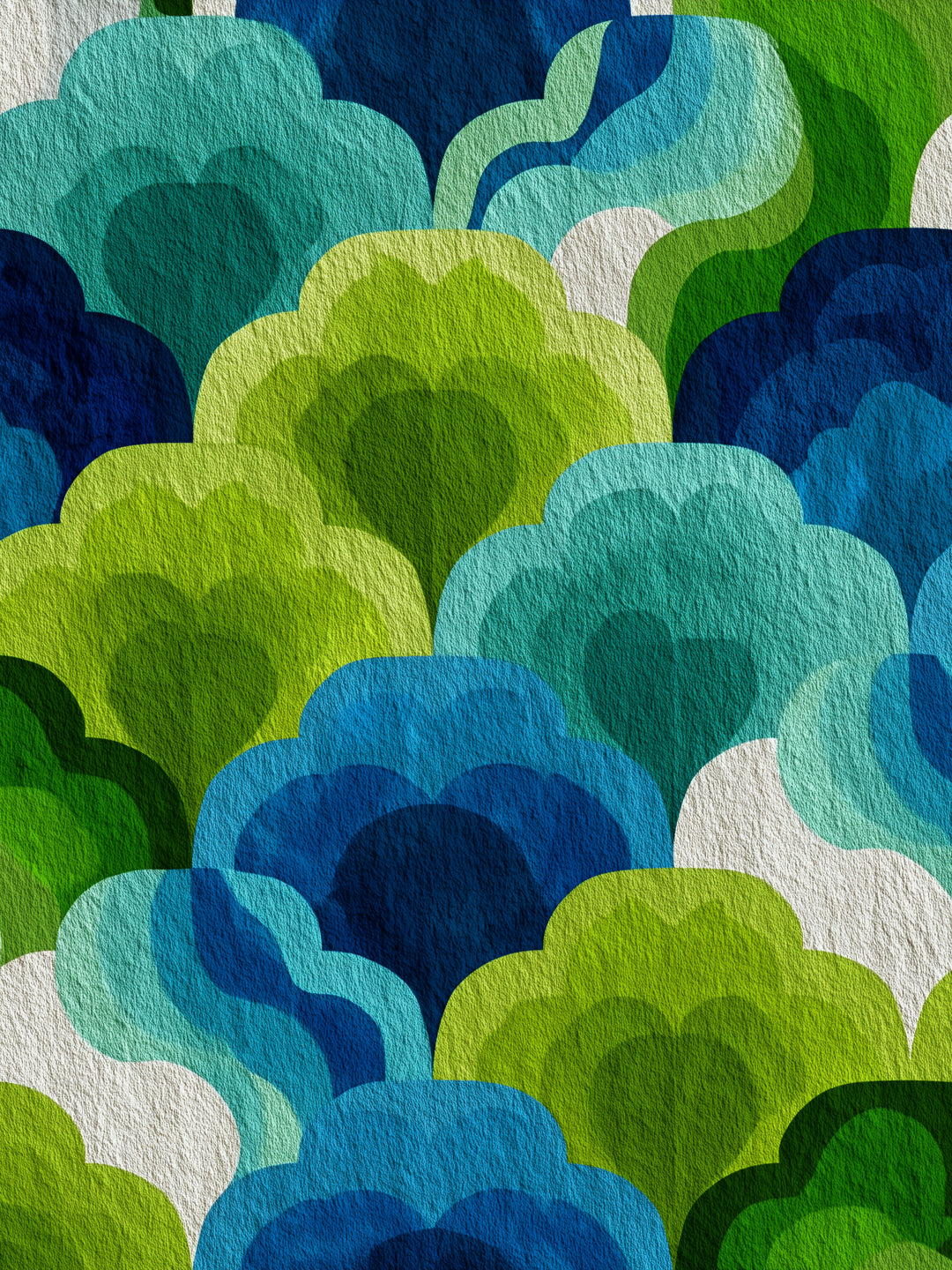 Wolken Formen Muster Retro – Wandkunst