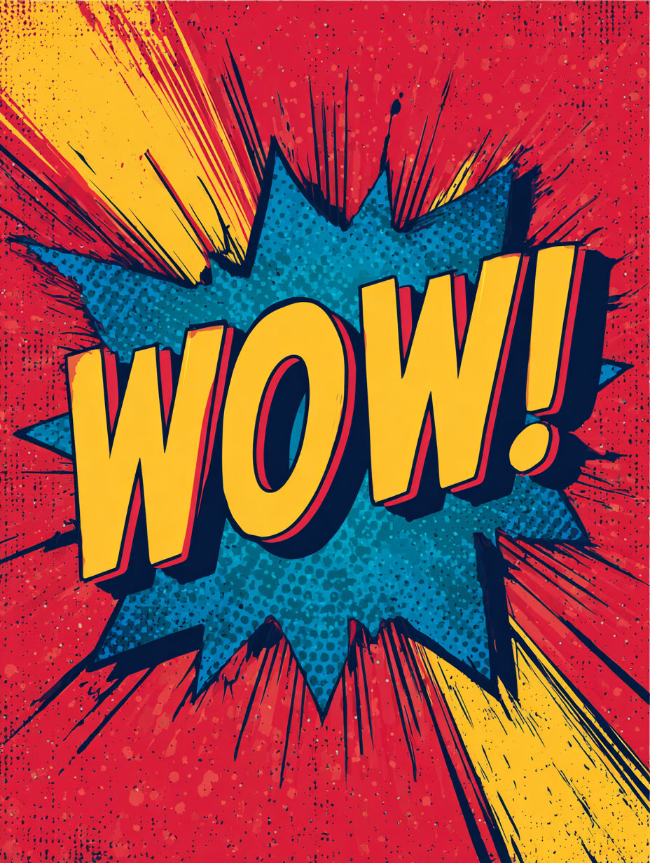 WOW Comic Schriftzug Pop Art – Wandkunst