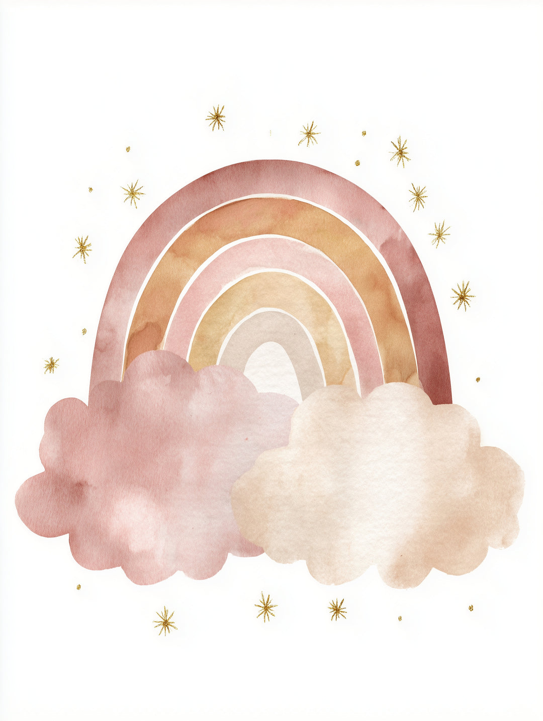 Zarter Regenbogen Aquarell  – Wandkunst