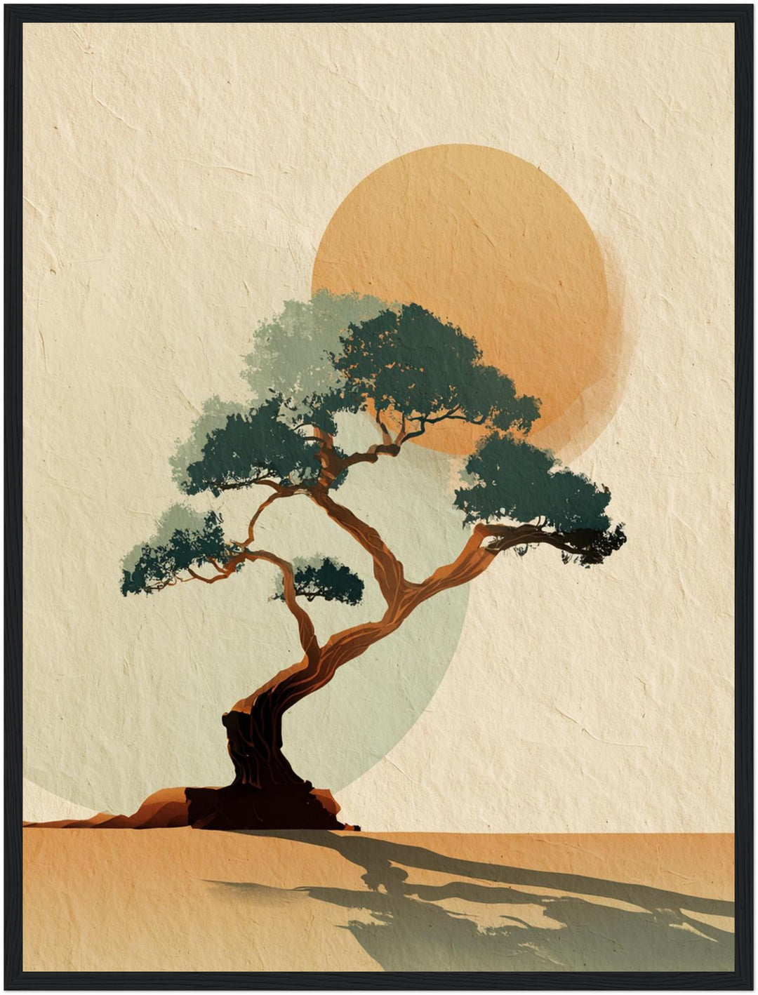 Bonsai Baum mit Sonne Poster Zen – mattes Kunstdruck-Papier – Ansicht 5