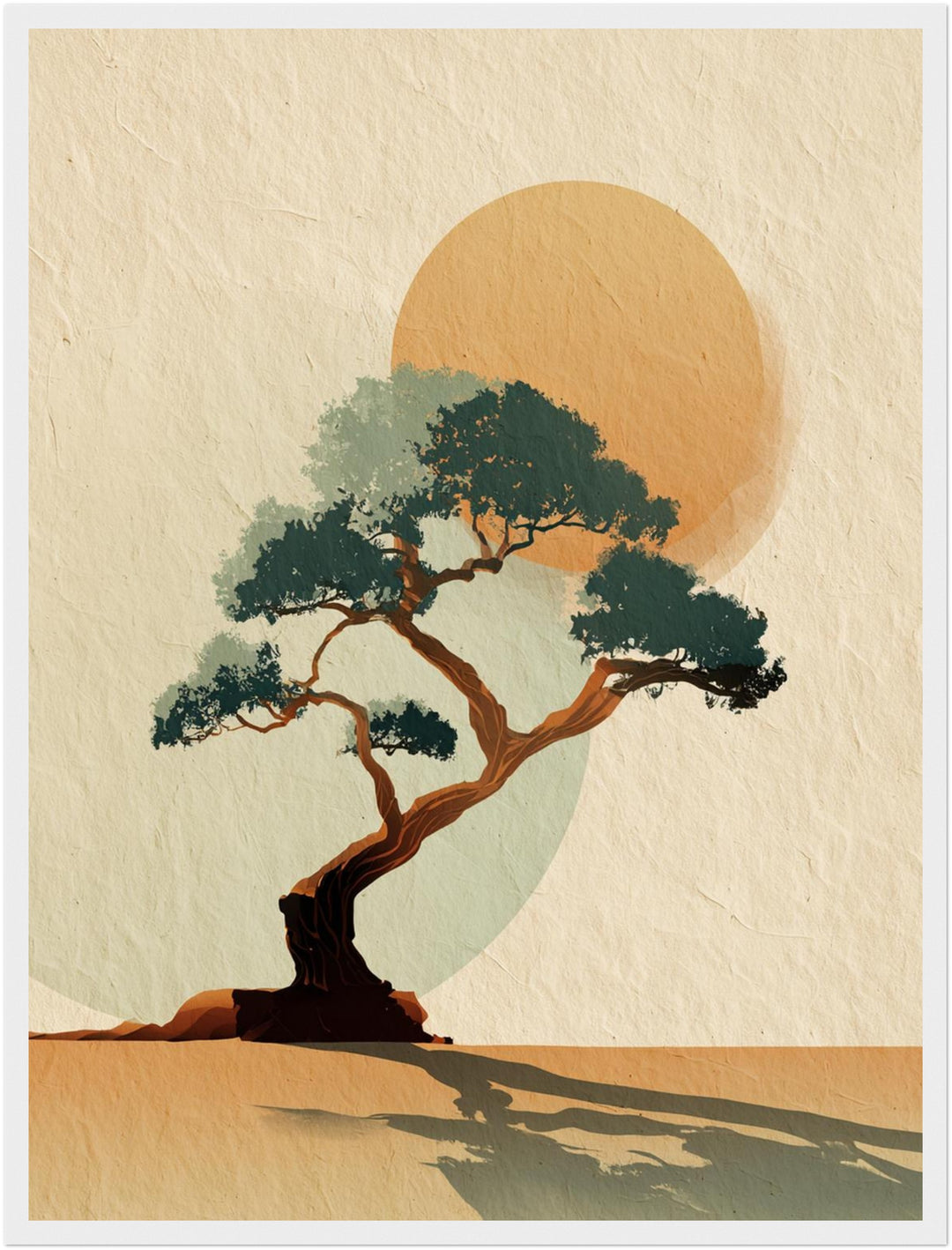 Bonsai Baum mit Sonne Poster Zen – mattes Kunstdruck-Papier – Ansicht 6