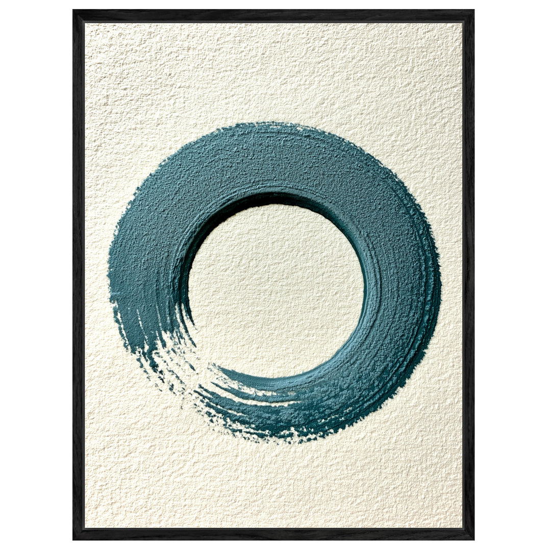 Blauer Enso Zen-Kreis Leinwandbild – Leinwandbild