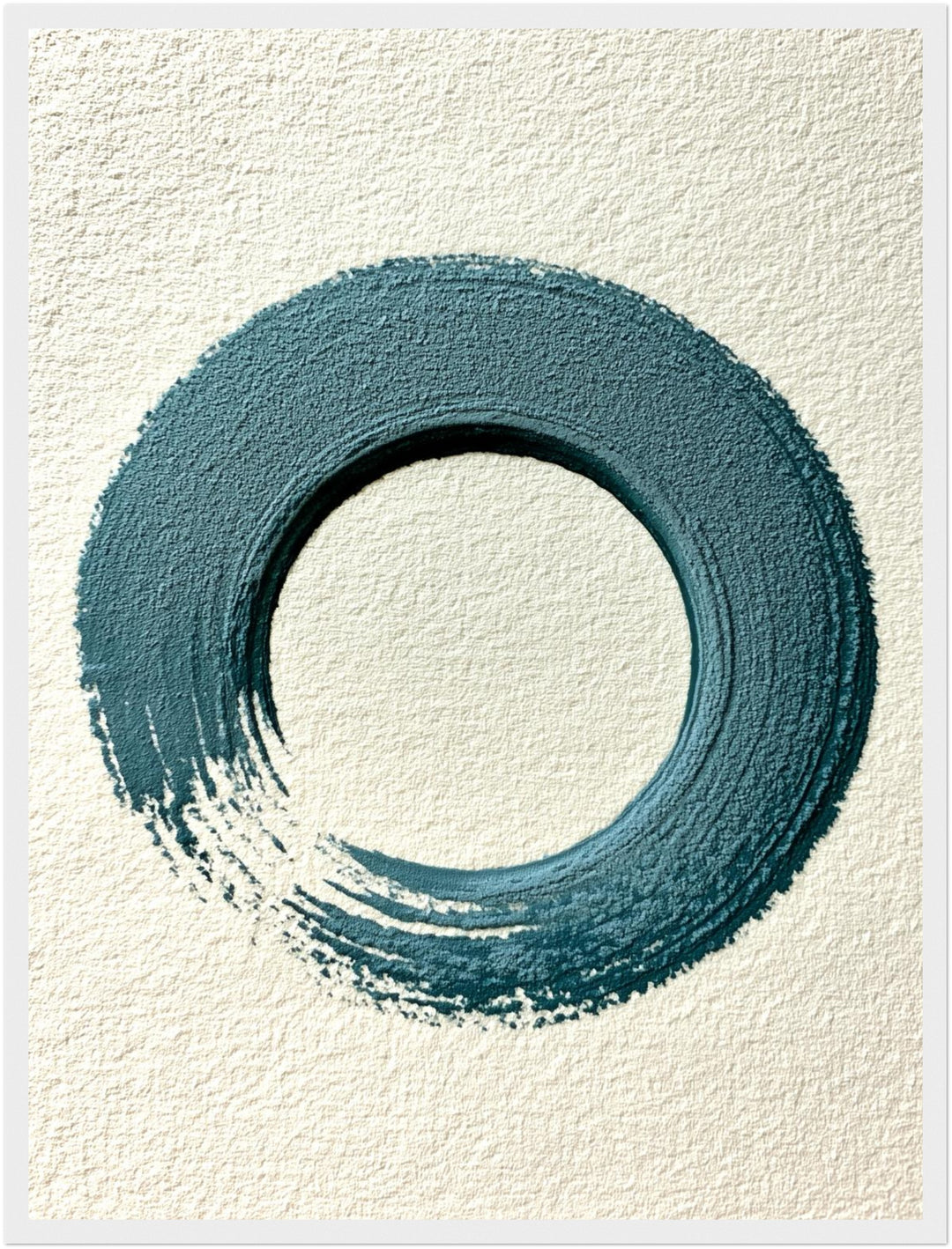 Blauer Enso Zen-Kreis Poster – Weißer Rahmen – Produktfoto