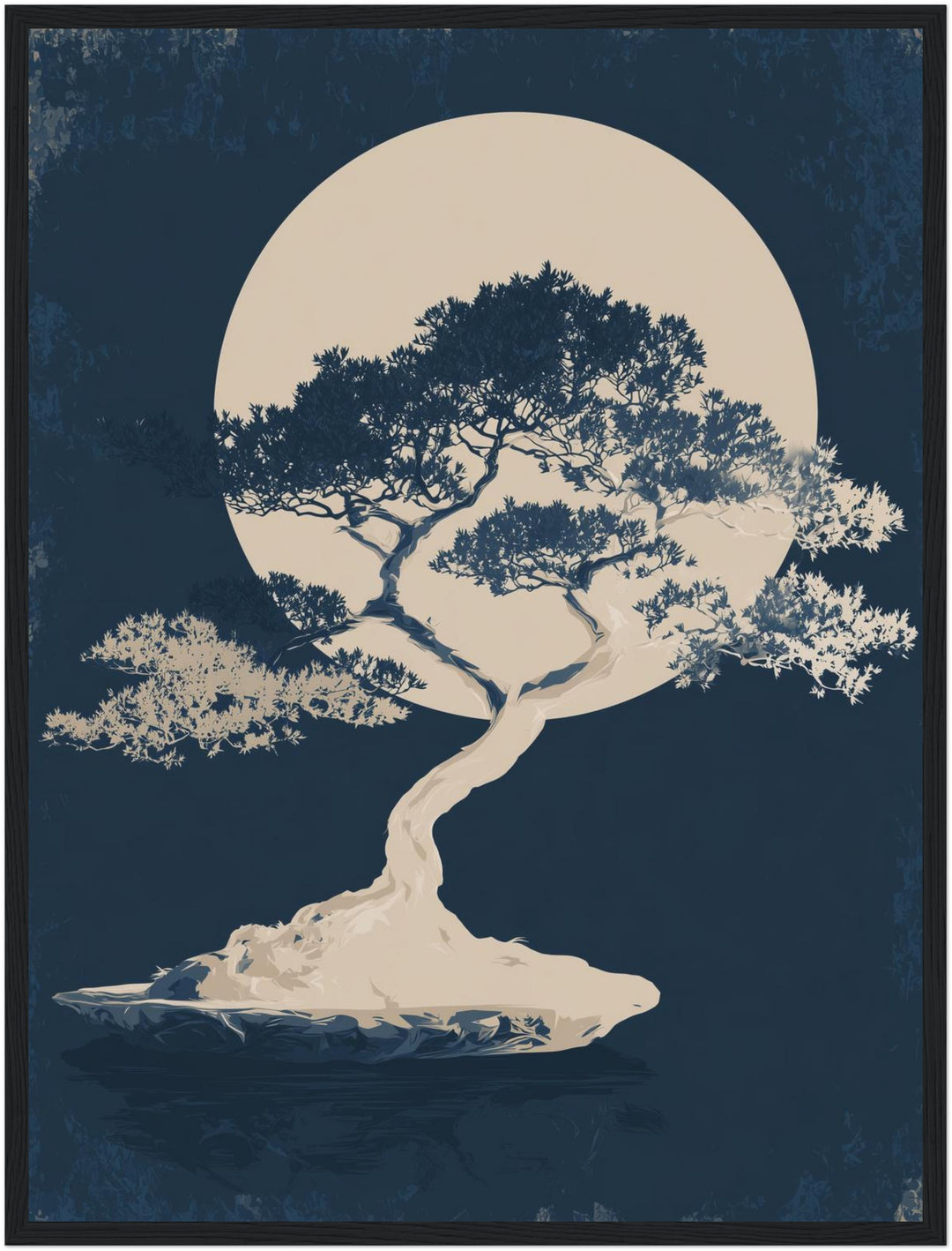 Bonsai vor Vollmond Poster Zen – mattes Kunstdruck-Papier – Ansicht 5