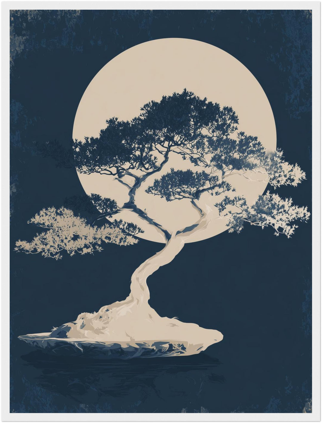 Bonsai vor Vollmond Poster Zen – mattes Kunstdruck-Papier – Ansicht 6