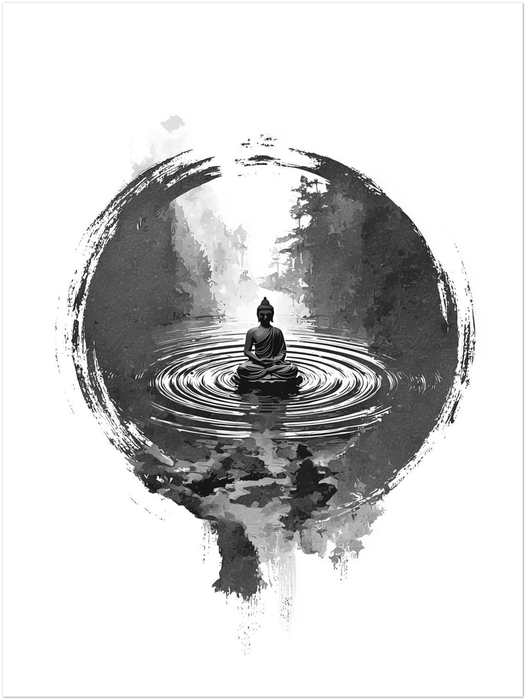 Buddha im Wasser Zen – Wandkunst