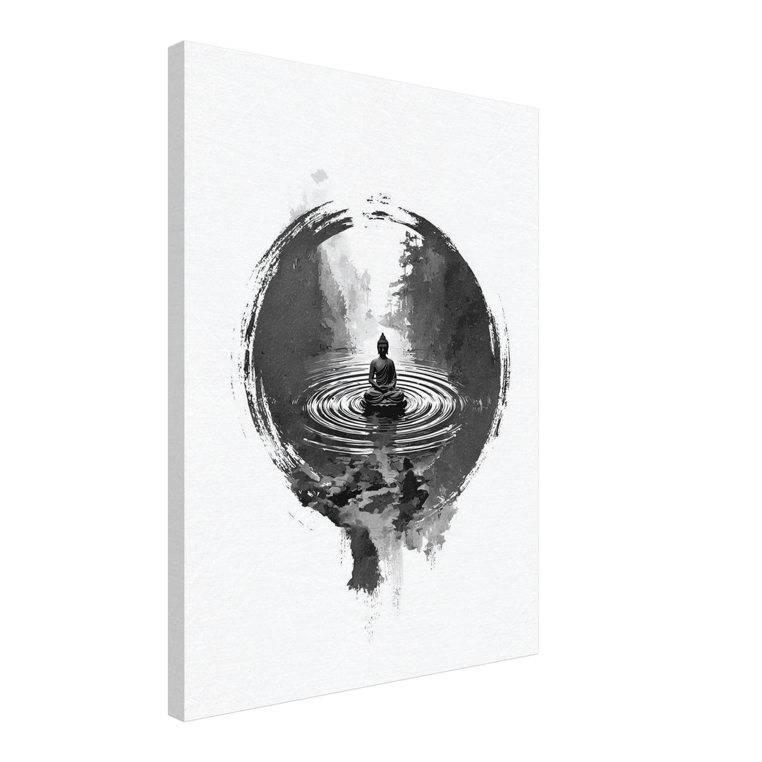 Buddha im Wasser Leinwandbild Zen – Leinwand auf Holzrahmen – Ansicht 2