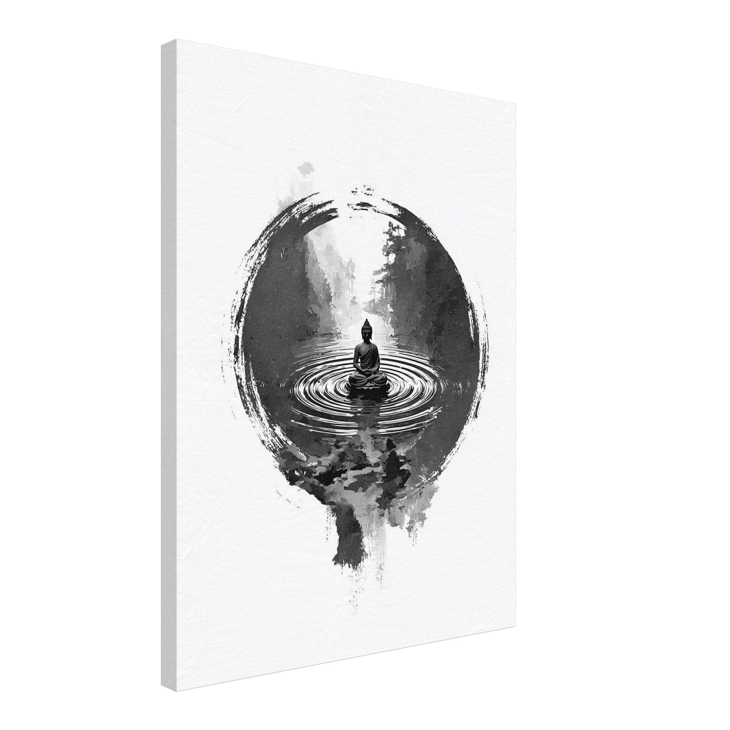 Buddha im Wasser Leinwandbild