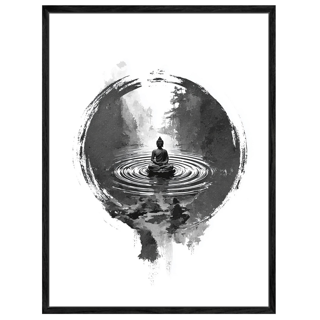 Buddha im Wasser Leinwandbild Zen – Leinwand auf Holzrahmen – Ansicht 4