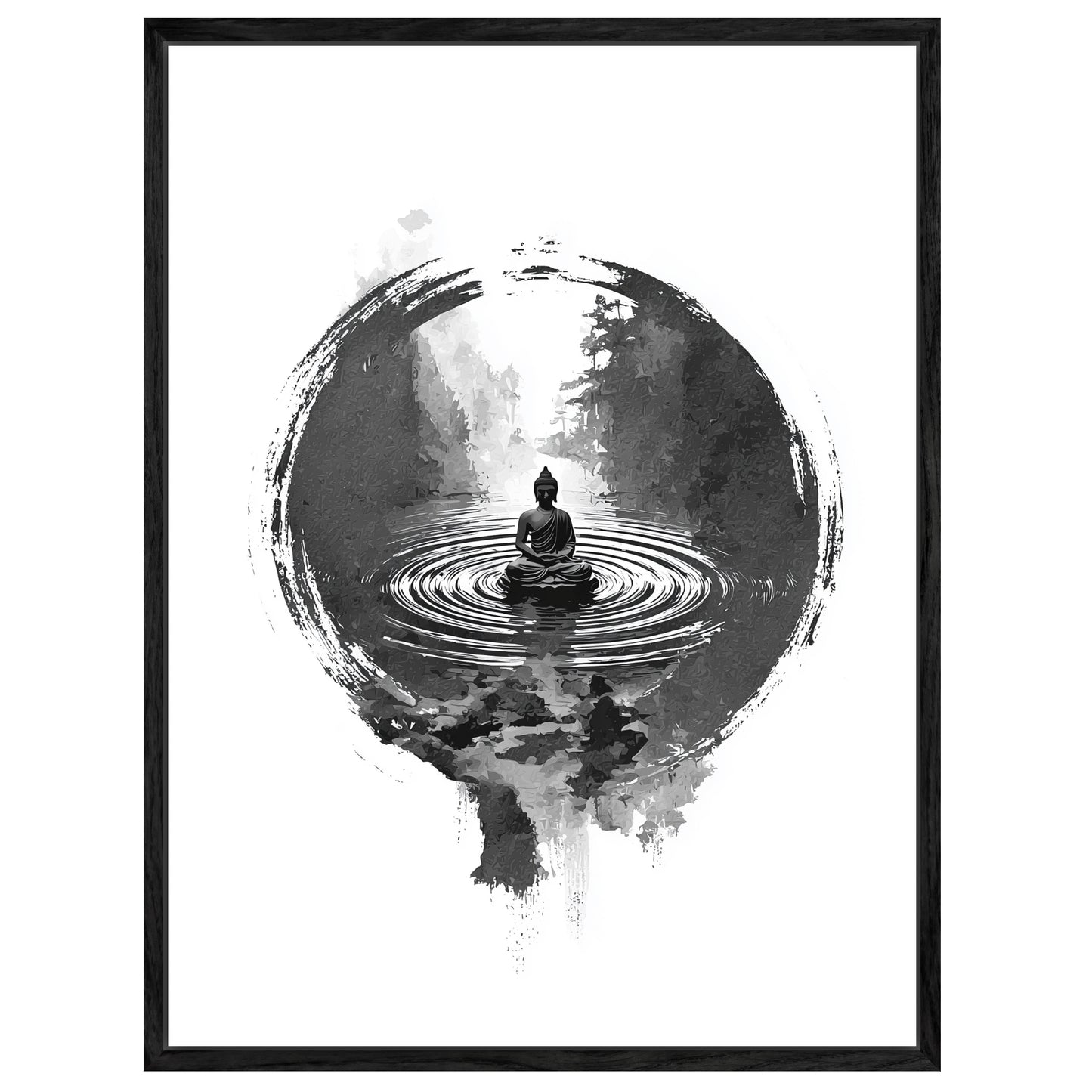 Buddha im Wasser Leinwandbild