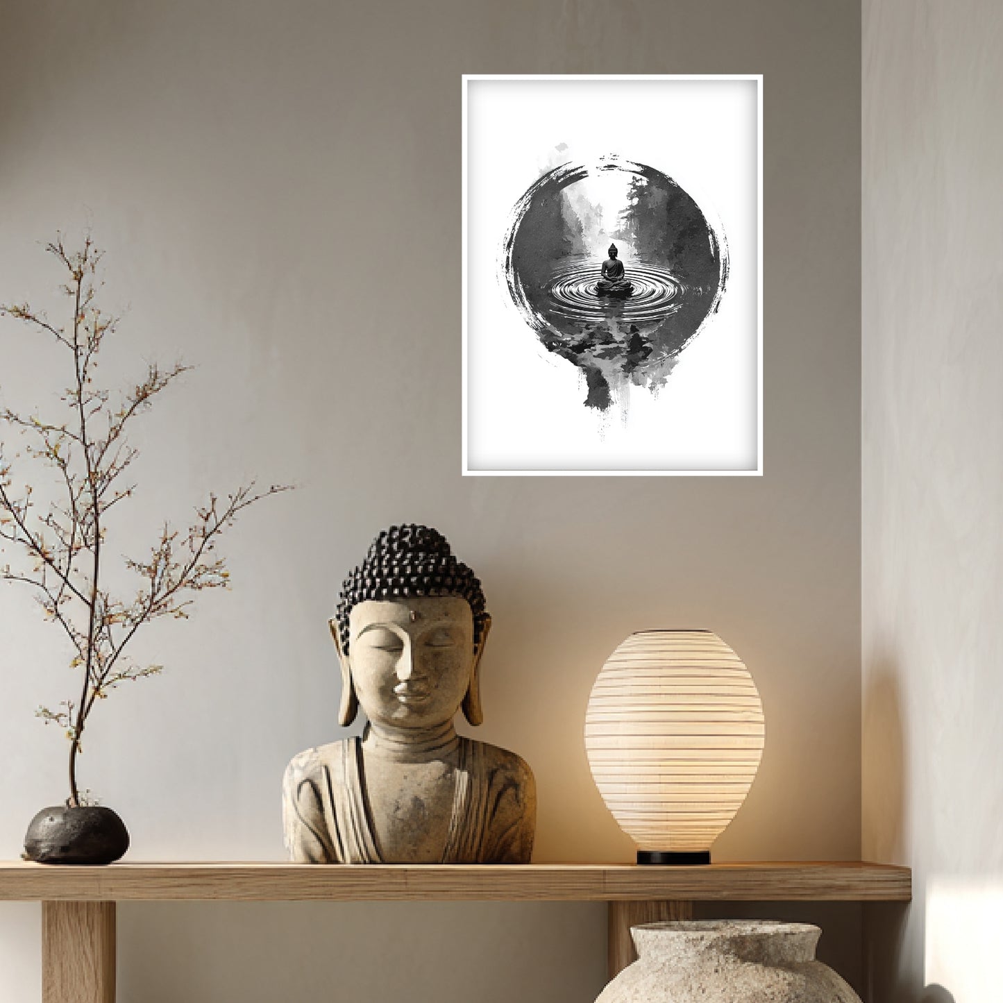Buddha im Wasser Poster