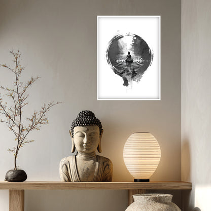 Buddha im Wasser Poster