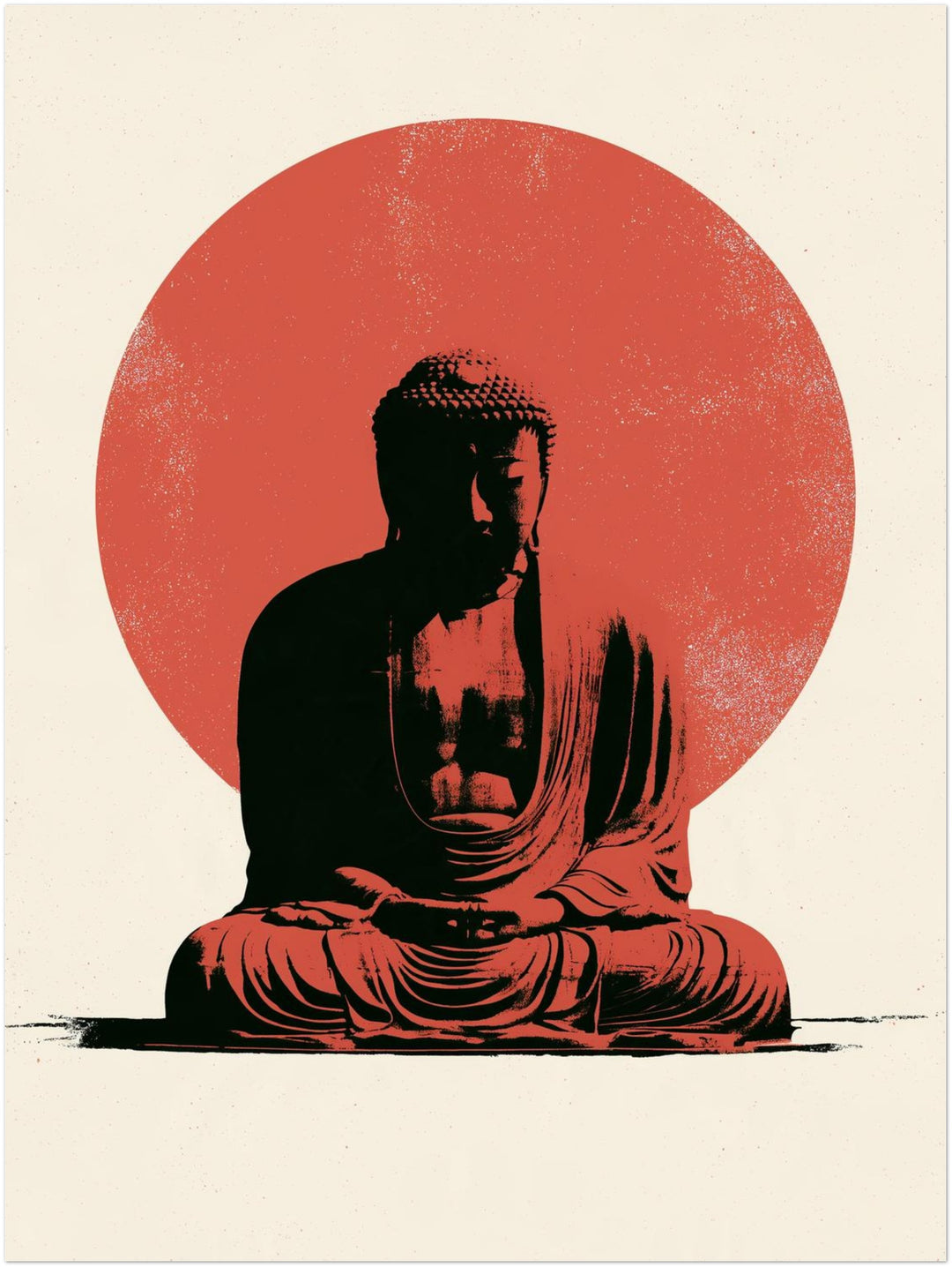 Buddha im roten Licht Poster – Ohne Rahmen – Produktfoto