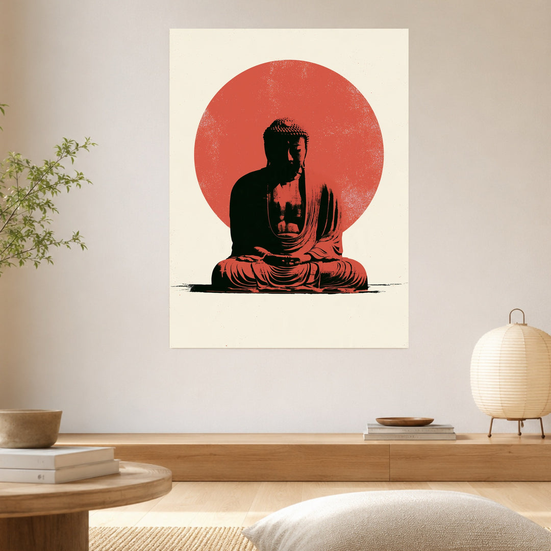 Buddha im roten Licht Poster – Ohne Rahmen – Produktfoto