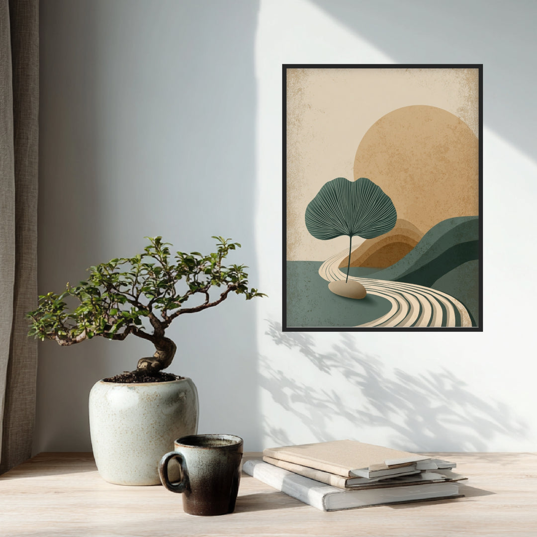 Einsamer Blattbaum Poster Zen – mattes Kunstdruck-Papier – Ansicht 3
