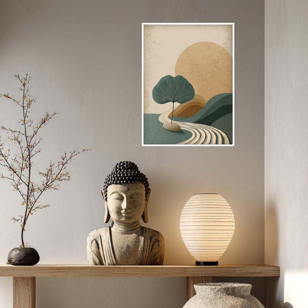 Einsamer Blattbaum Poster Zen – mattes Kunstdruck-Papier – Ansicht 4