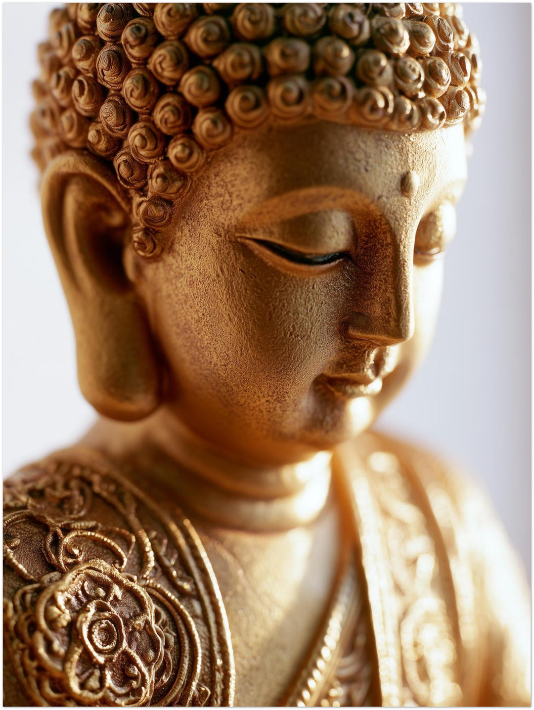 Goldener Buddha in Stille Leinwandbild – Ohne Rahmen – Produktfoto