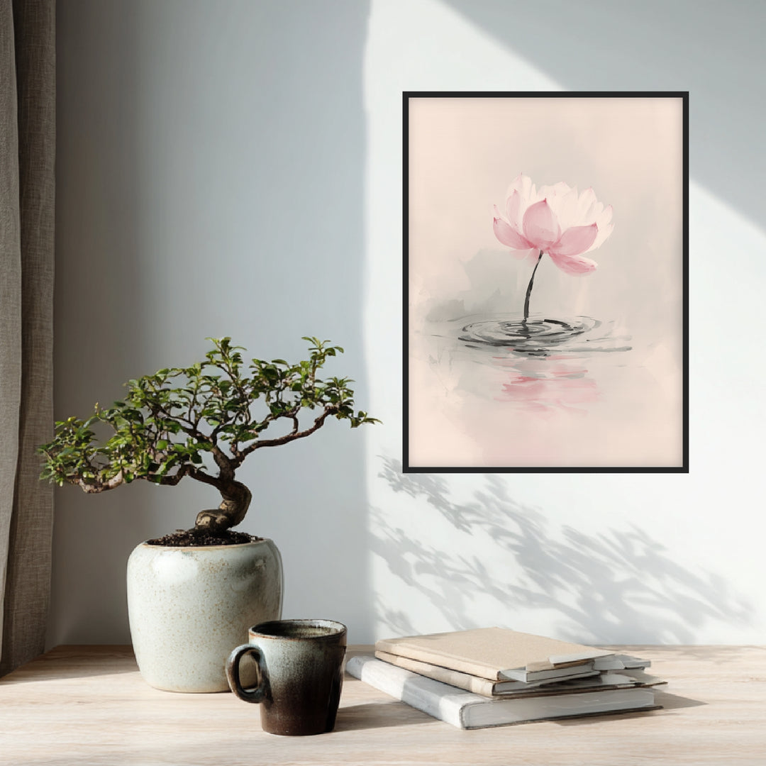 Helle Lotusblume in Rosa Poster Zen – mattes Kunstdruck-Papier – Ansicht 3