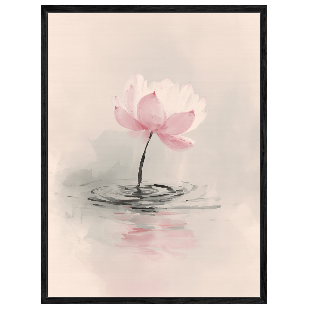 Helle Lotusblume in Rosa Leinwandbild Zen – Leinwand auf Holzrahmen – Ansicht 4