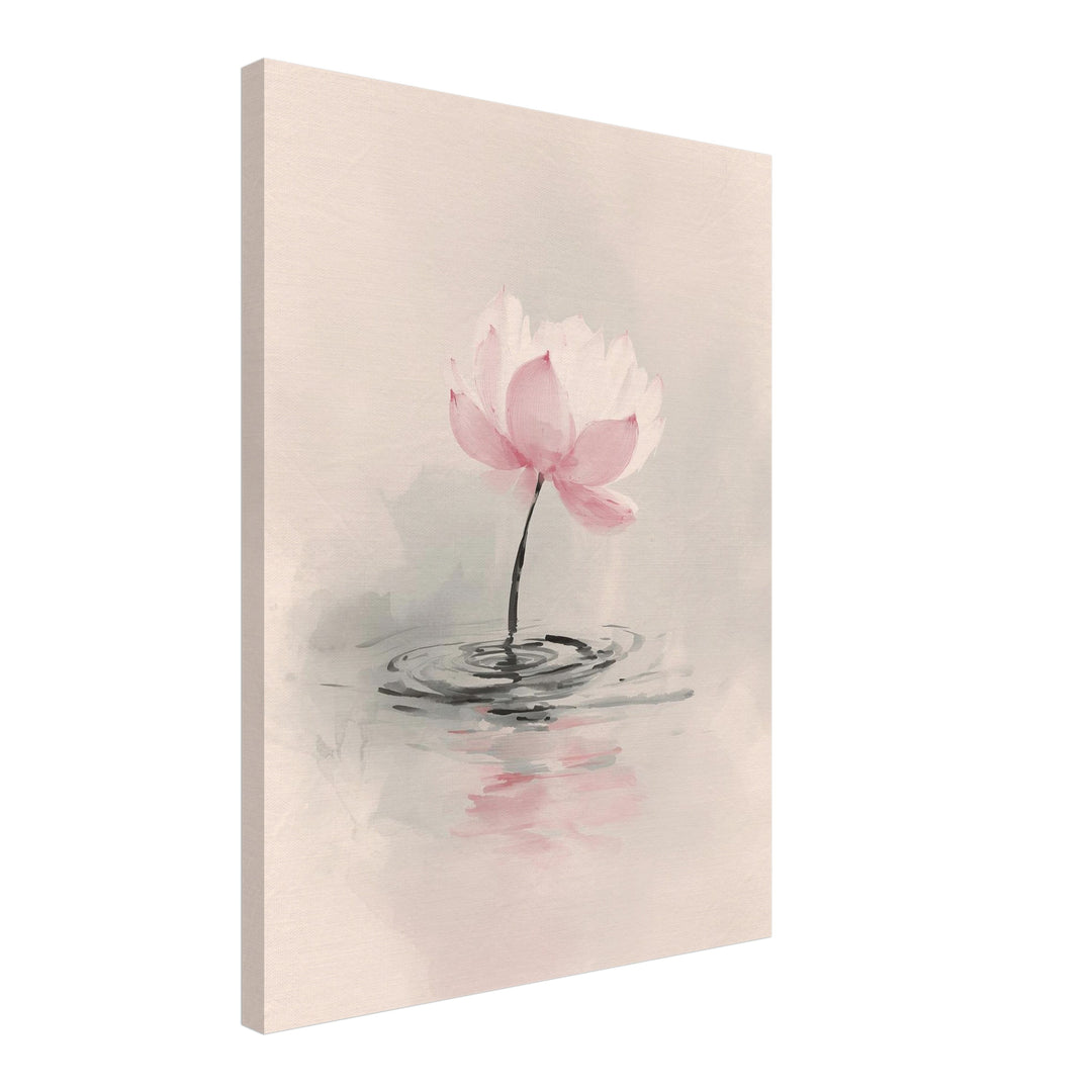 Helle Lotusblume in Rosa Leinwandbild Zen – Leinwand auf Holzrahmen – Ansicht 2