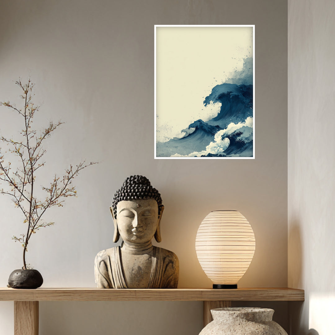 Japanische Welle Tuschezeichnung Poster Zen – mattes Kunstdruck-Papier – Ansicht 4