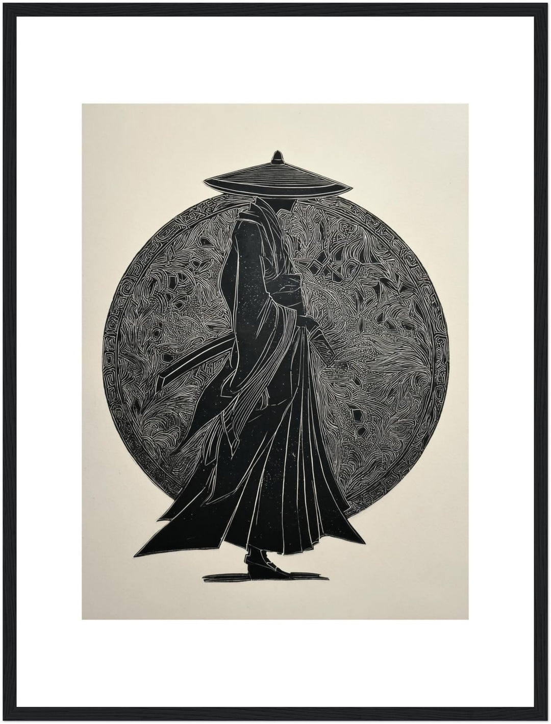 Samurai Silhouette Holzschnitt Poster Zen – mattes Kunstdruck-Papier – Ansicht 5