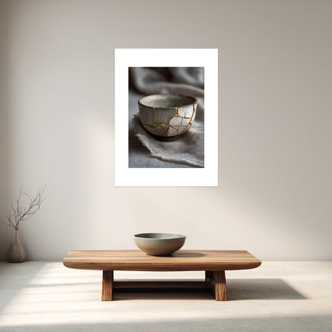 Kintsugi Schale mit Goldnaht Poster Zen – mattes Kunstdruck-Papier – Ansicht 3