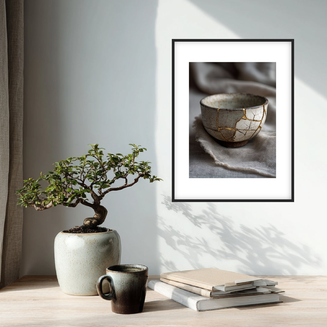 Kintsugi Schale mit Goldnaht Poster Zen – mattes Kunstdruck-Papier – Ansicht 2