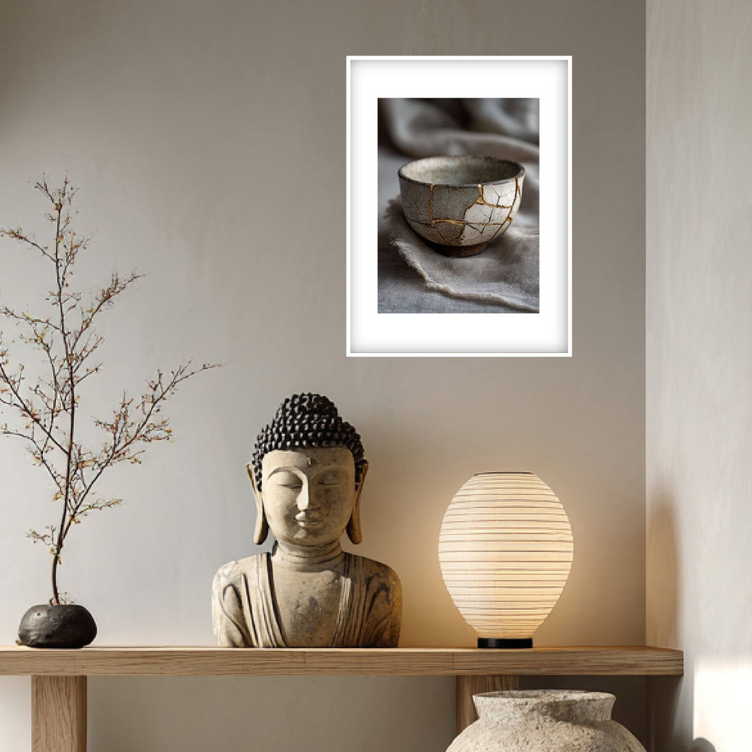 Kintsugi Schale mit Goldnaht Poster Zen – mattes Kunstdruck-Papier – Ansicht 4
