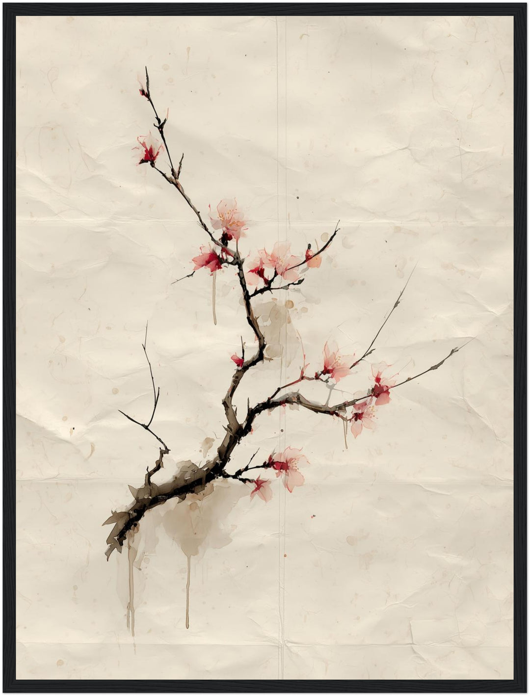 Kirschblütenzweig Aquarell Poster Zen – mattes Kunstdruck-Papier – Ansicht 5