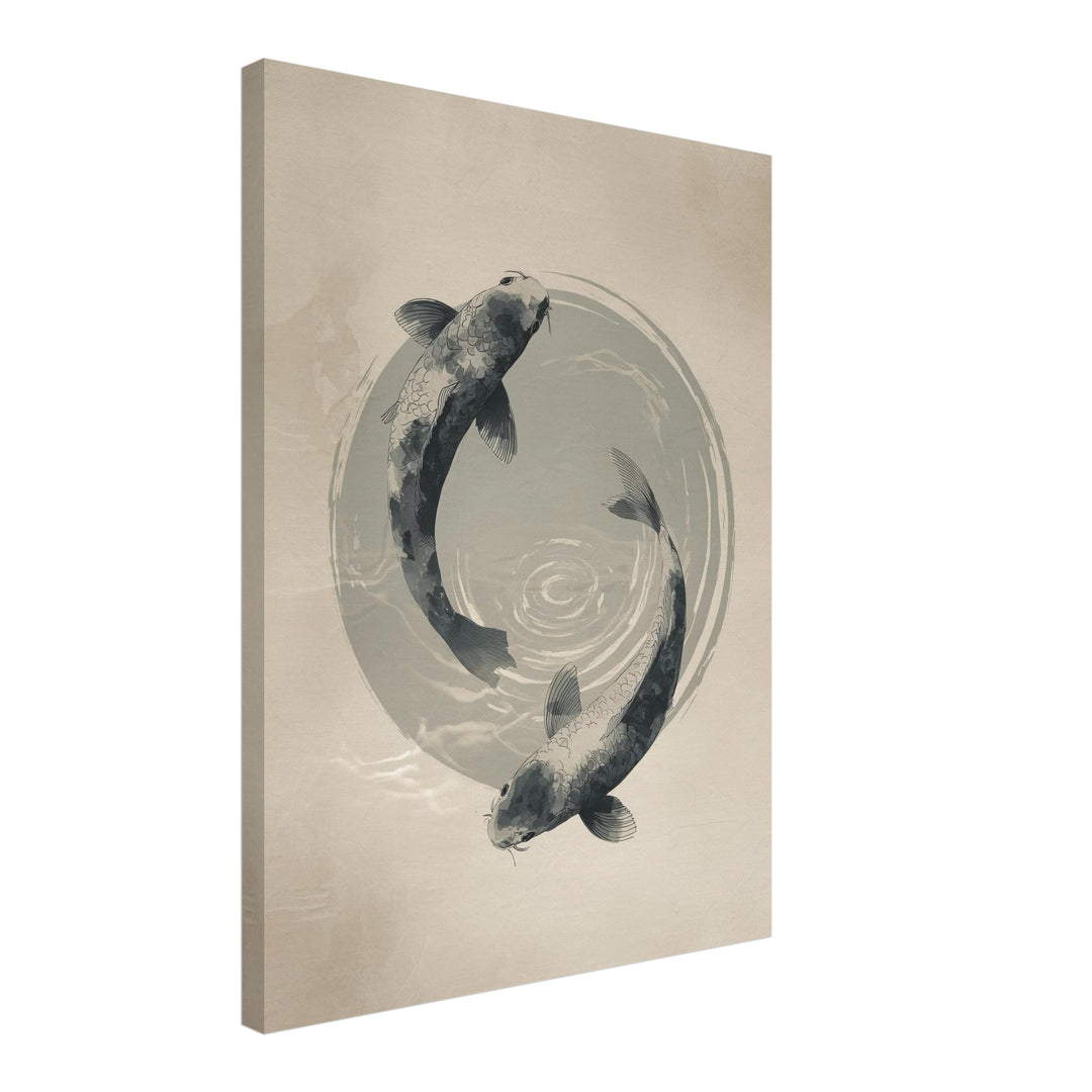 Koi im Kreis Leinwandbild Zen – Leinwand auf Holzrahmen – Ansicht 2