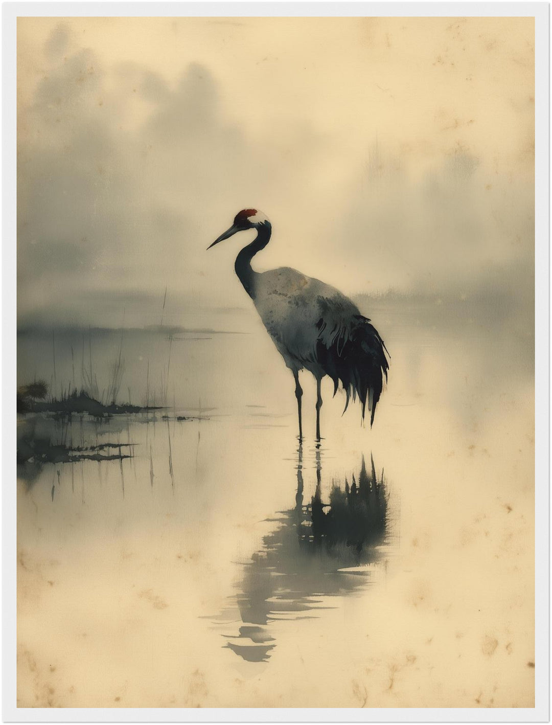Kranich im Nebel Poster Zen – mattes Kunstdruck-Papier – Ansicht 6