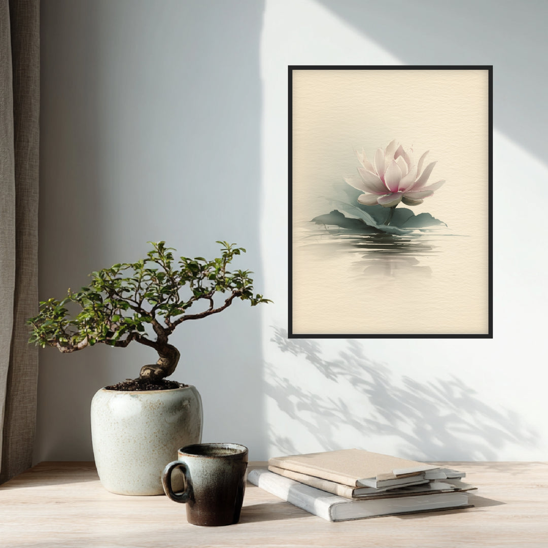 Lotusblüte auf Wasser Poster Zen – mattes Kunstdruck-Papier – Ansicht 3