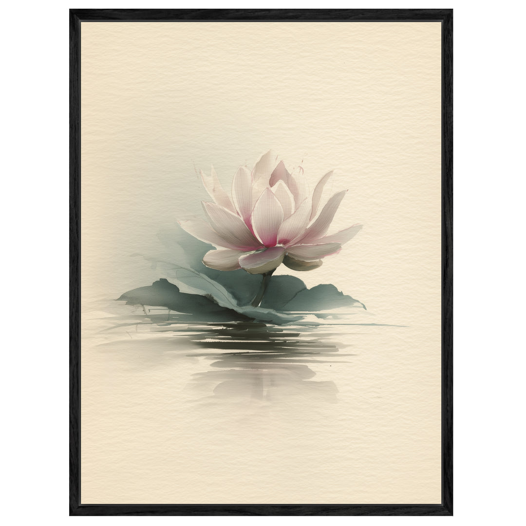 Lotusblüte auf Wasser Leinwandbild Zen – Leinwand auf Holzrahmen – Ansicht 4