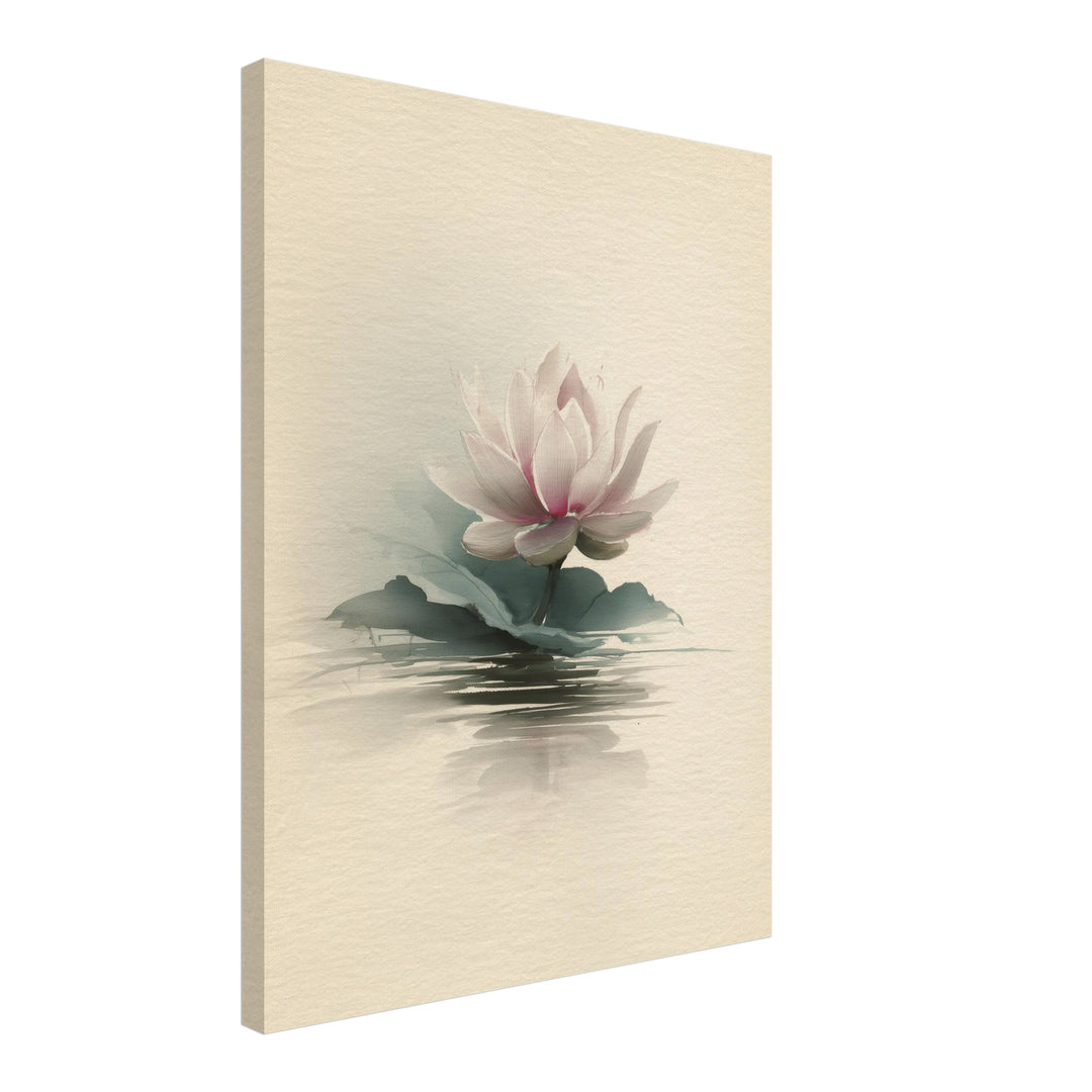 Lotusblüte auf Wasser Leinwandbild Zen – Leinwand auf Holzrahmen – Ansicht 2