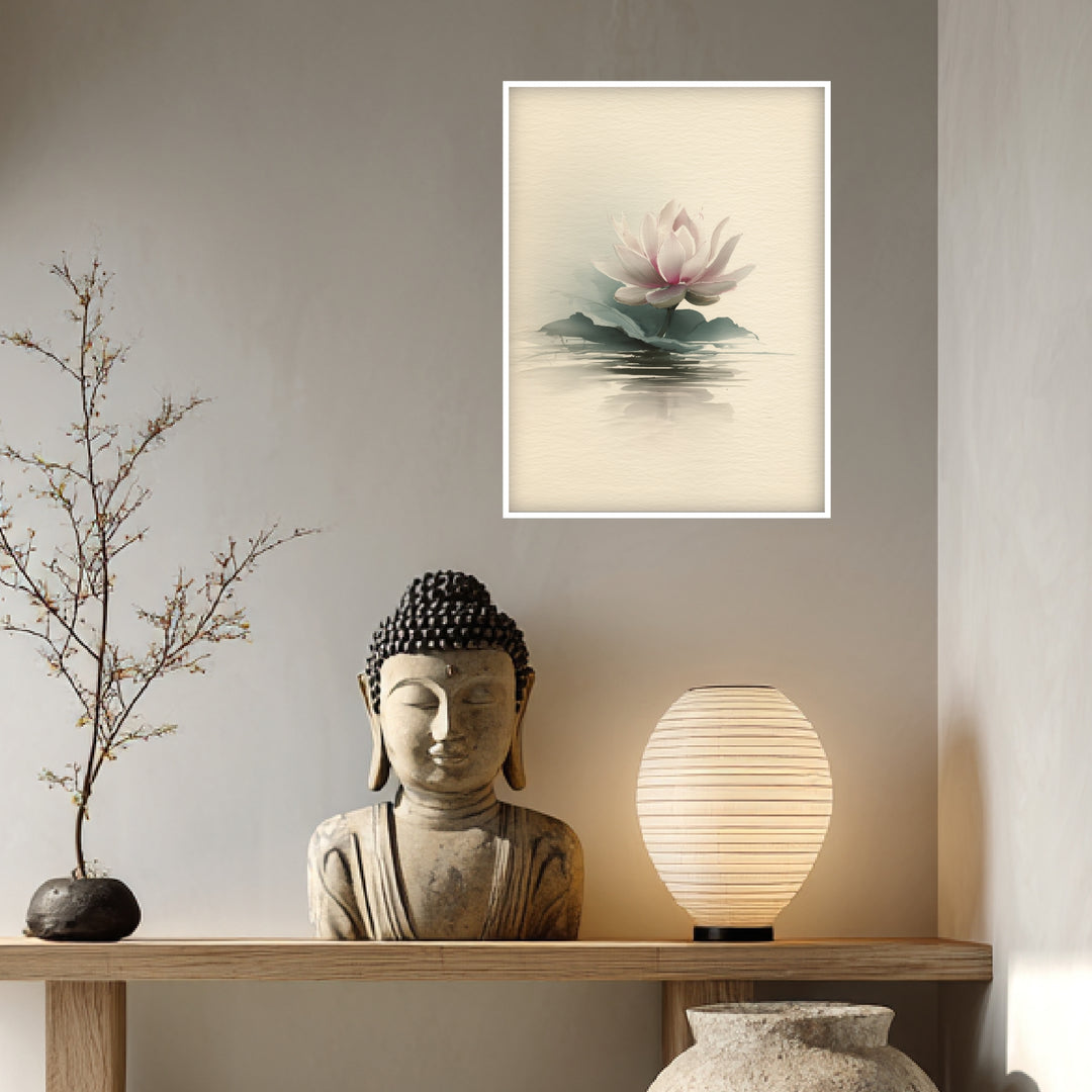 Lotusblüte auf Wasser Poster Zen – mattes Kunstdruck-Papier – Ansicht 4