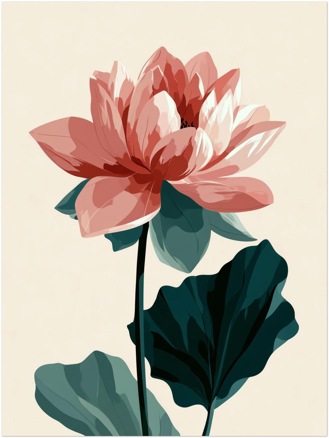 Lotusblüte in rosa Poster – Ohne Rahmen – Produktfoto