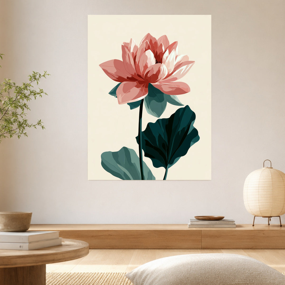 Lotusblüte in rosa Poster – Ohne Rahmen – Produktfoto