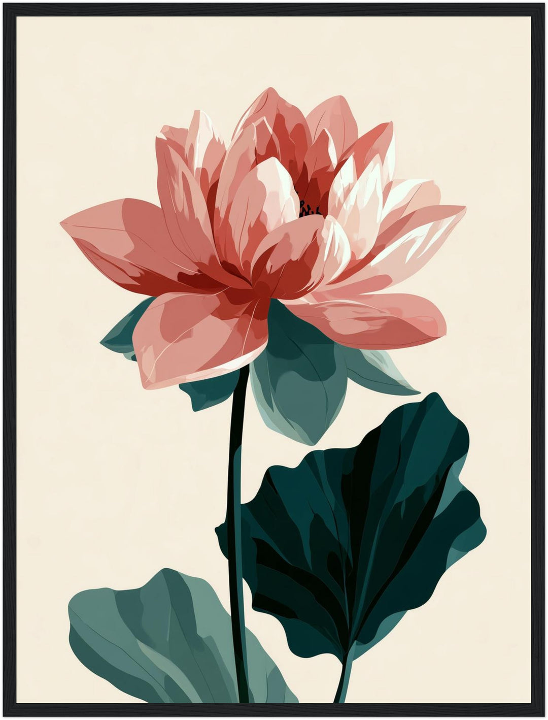 Lotusblüte in rosa Poster – Schwarzer Rahmen – Produktfoto